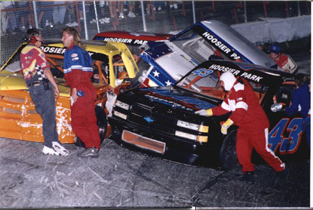  Rob talking to Rick Dawson after the crash