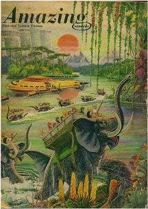 Amazing Stories: April 1961 - Back Cover - John Carter and the Giant of Mars