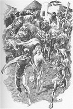 The false Tarzan ran, dodging among the buffaloes