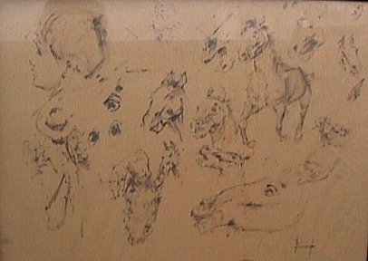 Sketches of horse figures