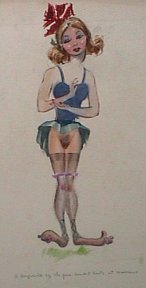 Cartoon sketch for the Warner art room boys