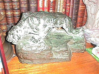 Sabre tooth tiger sculpture by John Coleman Burroughs