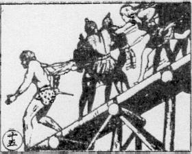 Card 15: The barbarians forced Tarzan with their weapons, but Tarzan wasn't at all afraid.