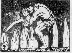 Card 20: Tarzan and Sherry took advantage of an occassion and climbed over the top of the cage. They went back into the forest and lived happily ever after.