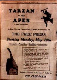 Ad for new 1931 Tarzan comic strip