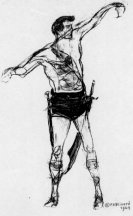 28: Male model, Quick-Sketch Class, Philadelphia Academy of Fine Arts, Summer 1969.