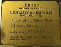 Library of Hawaii - Honolulu - exp: 1946 - ERB at Niumalu Hotel