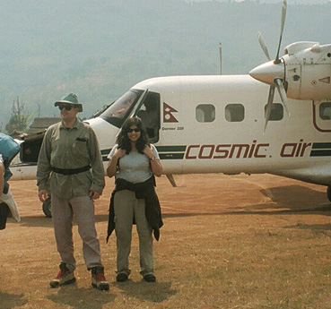 Eric and Rema at Tumlingtar Airport