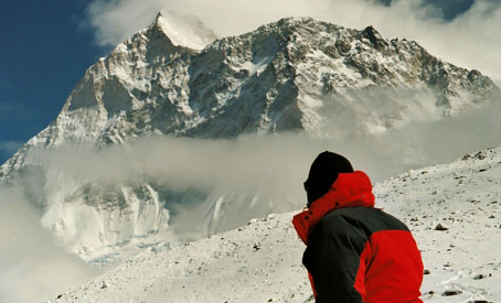 From the south ridge, the awesome south face of Mt Makalu