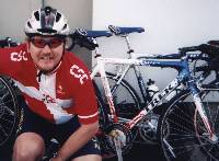 Me and Lance's bike (holding my bike off to side).