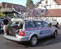 Team car ready for ride.