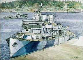 Rowley Walter Murphy painging (1891-1975) - HMCS Prince Robert Alongside #1