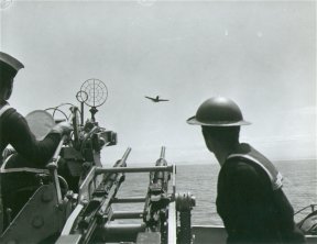 Gunnery practise (simulation) on HMCS Prince Robert.