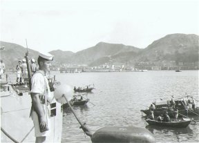 Prince Robert Docked at Kowloon: Sentry Norm Rattray