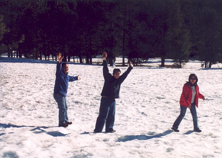 Enjoy walking in the snow