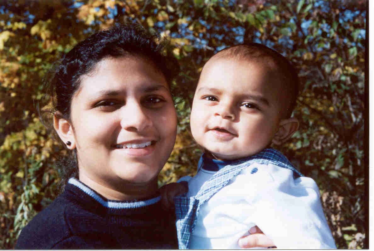 Gundu with Mom in the backyard