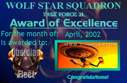 Award of Excellence April 2002