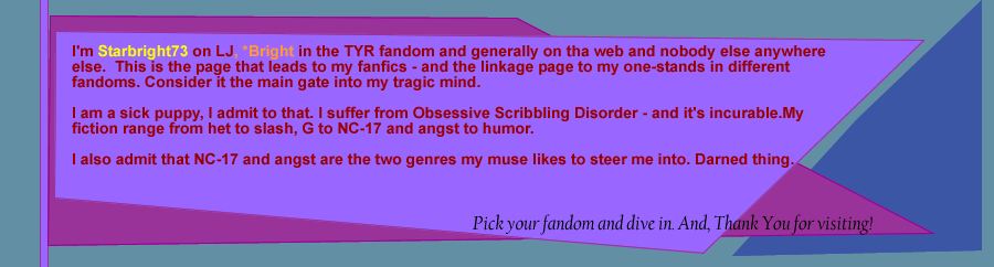 Starbright's Fanfic Indexand LiveJournal