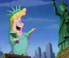 Hi-yo!  Lucky Bob as the Statue of Liberty
