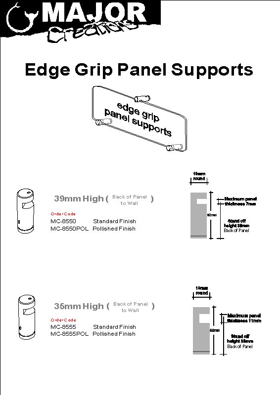 edge gripp panel supports