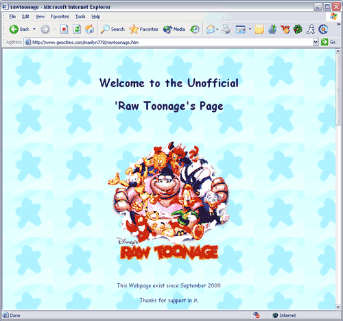 The unofficial *Raw Toonage* page