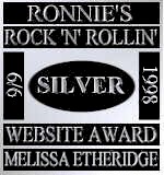 Ronnie's Rock 'N' Rollin' Website Award Won 060698