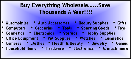 wholesale discount closeout bargain merchandise.