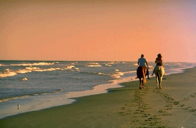 Riding on Galveston Beach