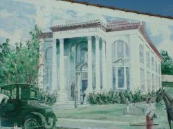 murial of Carnegie Library in Corsicana