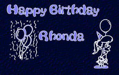 Happy Birthday Rhonda
