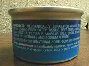 Contains both mechanically separated chicken AND beef tripe!