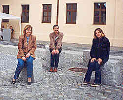 Frau Beyer, Herr Beyer, and Juliane (my host family) show me around Wittenberg's university.