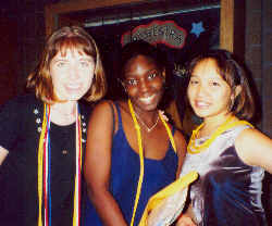 Allison, Oneika, and Daisy model the latest in tassel-wear.