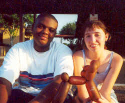 Richard and Allison pose with their new balloon friend.