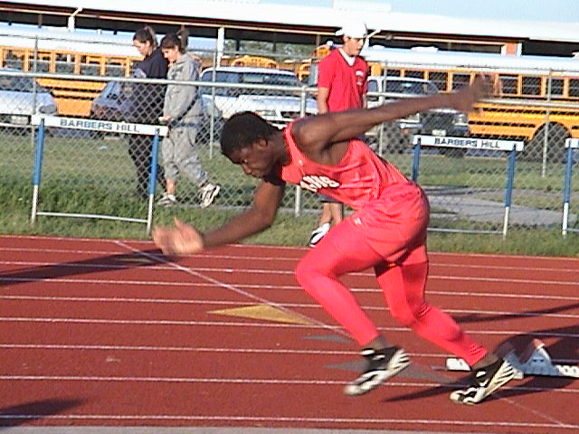 Derek coming out of the blocks