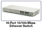 16-Port 10/100Mbps Full Duplex Switch