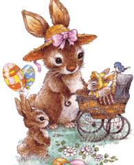 Easter bunnies family