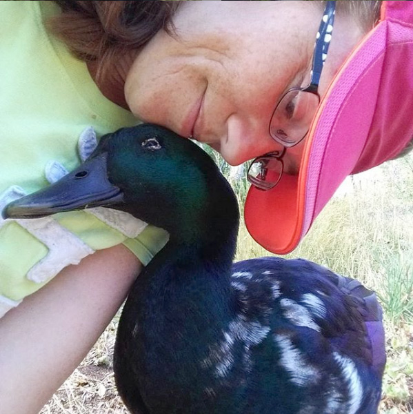 Me and Meg, one of my pet ducks.
