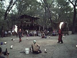 The DragonTrybe put on a spectacular fire show in the Green Man pub.