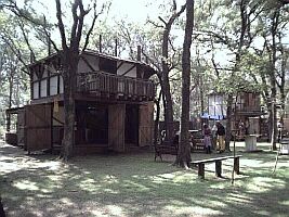 The green of the village is bright this season from the recent rains.