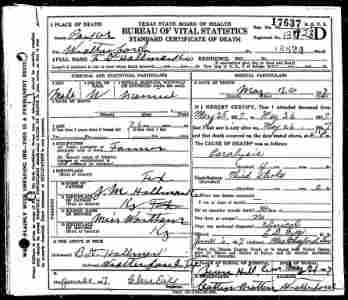 Franklin Davis Hallmark Death Certificate