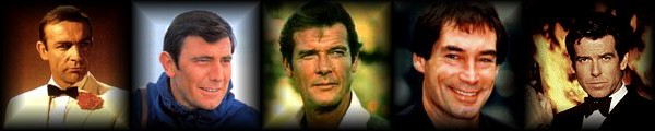 Sean Connery, George Lazenby, Roger Moore, Timothy Dalton, Pierce Brosnan