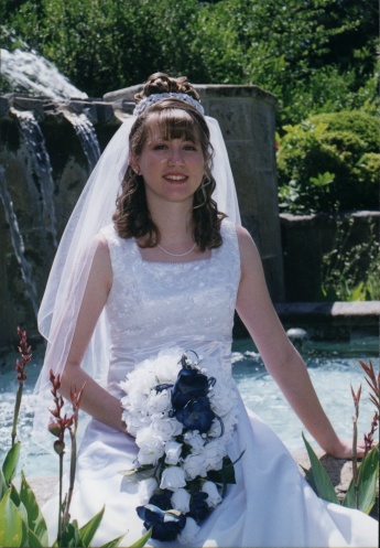 Jamie in her wedding dress