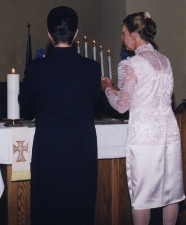 Mothers lighting the candles