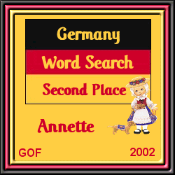 Germany Word Search 2nd Place