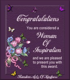 MY THIRD AWARD PRESENTED TO ME BY: PATRICIA