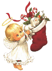 Christmas Angel brings puppies and toys...