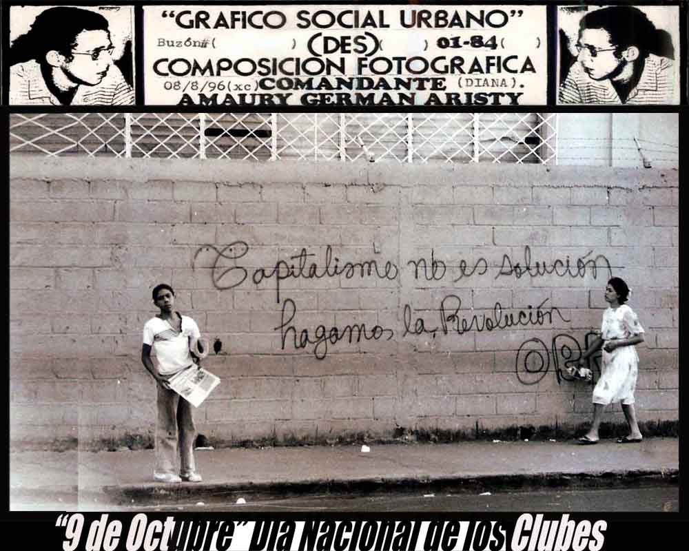 BLANCO Y NEGRO ORIGINAL VENTANA (DES) COMPOSICION FOTOGRAFICA #54 "LETREROS PAREDES URBANOS CALLE OVANDO.