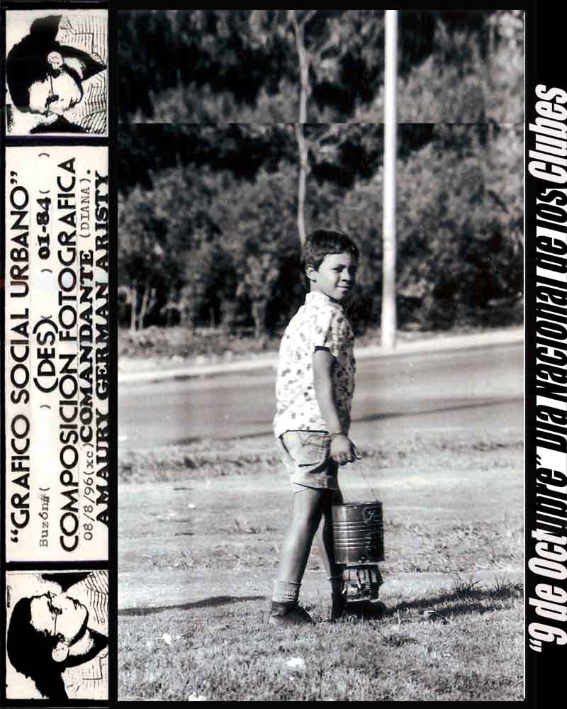 BLANCO Y NEGRO ORIGINAL VENTANA (DES) COMPOSICION FOTOGRAFICA #44 "NI&Ntilde;OS TRABAJO CALLES BARRIOS"