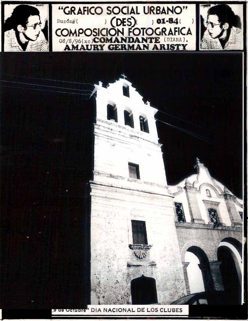 BLANCO Y NEGRO ORIGINAL NOCTURNA IGLESIA SANTA BARBARA,ZONA COLONIAL,SANTO DOMINGO,REP.DOMINICANA.
